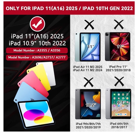 Case for iPad (A16) 11th/10th Generation 11/10.9 inch 2025/2022, Heavy Duty - Picture 2 of 7